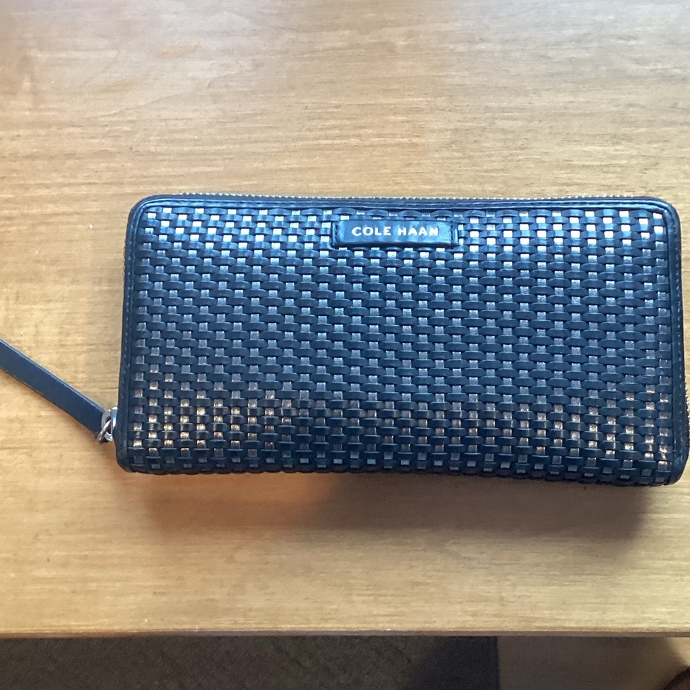 Cole Haan black Woven Clutch